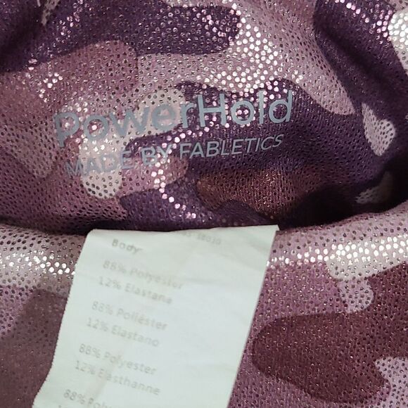 Fabletics Define Mid-Rise PowerHold Legging Pink Shine Camo Shimmer Small Active - Picture 3 of 13